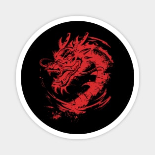 Symbolic zodiac Red Chinese Dragon Magnet